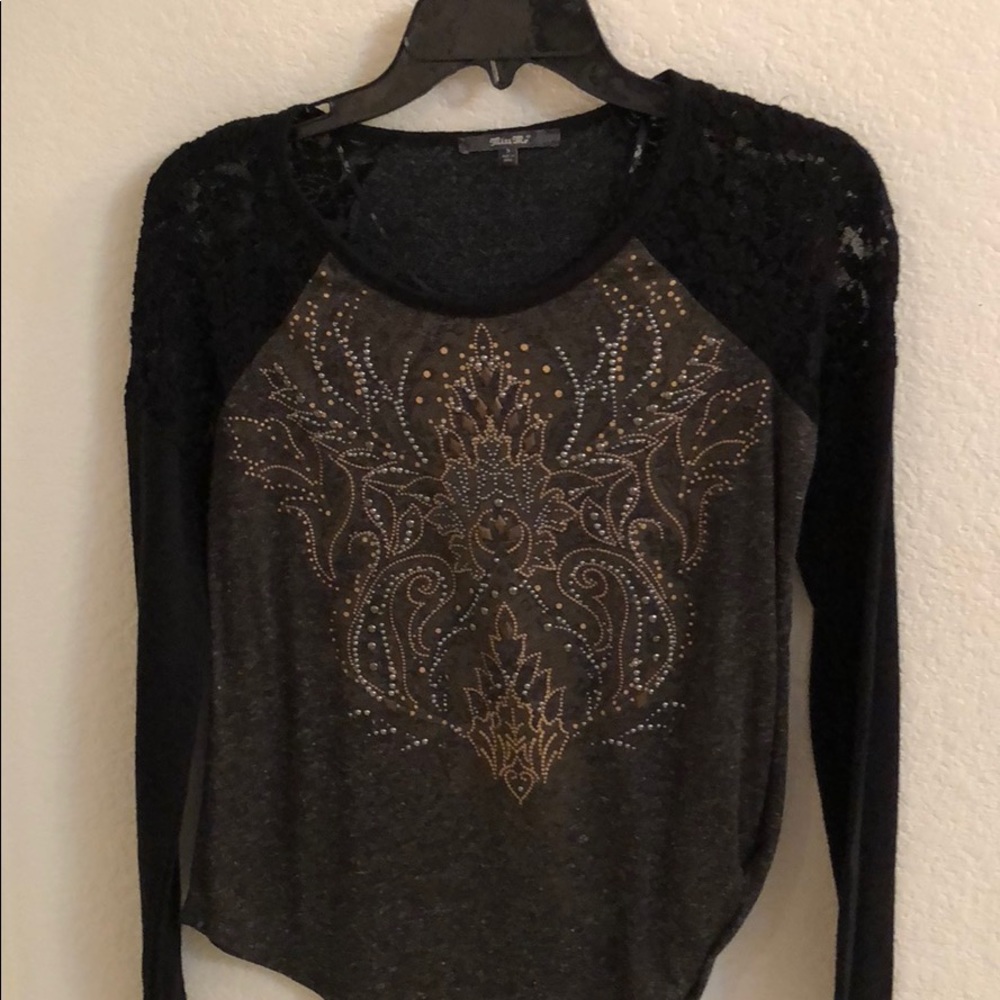 Miss me embellished long sleep T-shirt
